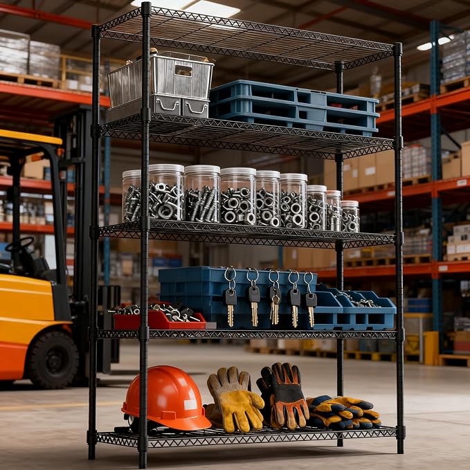 5 Tiers Shelf 1750 lbs Steel Storage Shelving Utility Shelving Unit Steel - Image 6