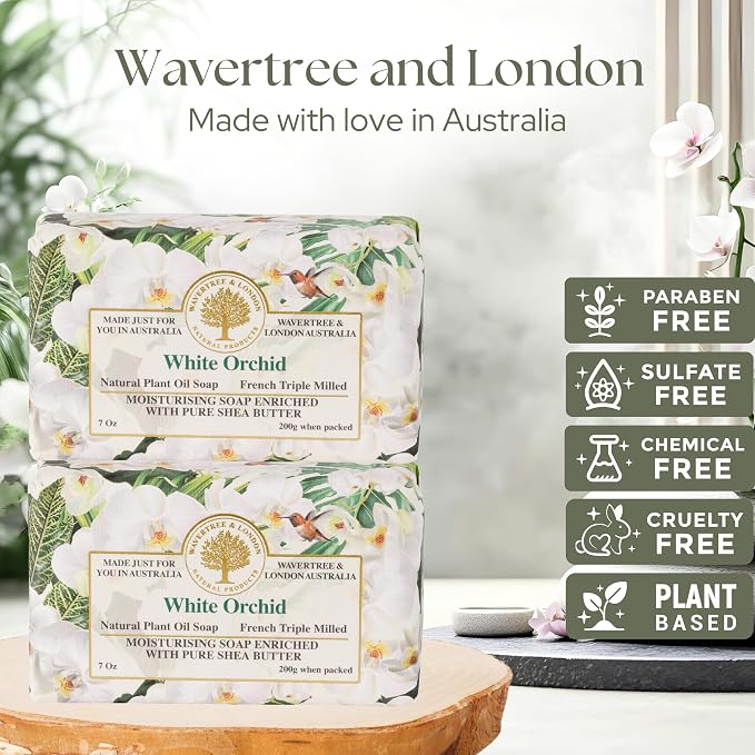 Wavertree & London White Orchid Scented Natural Soap, 7oz Moisturizing French - Image 2