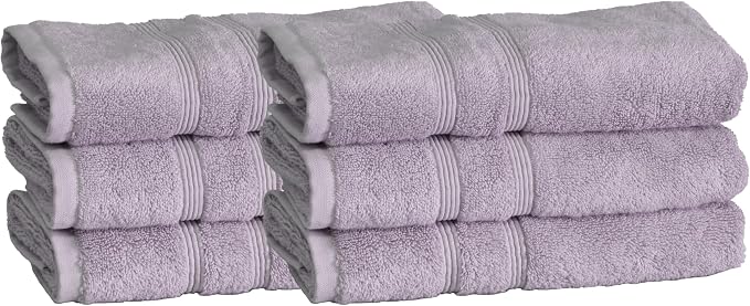 Mosobam Luxury Turkish Set of 6 Hand Towels 16X30 Lavender Aura 700 GSM Bamboo by Mosobam