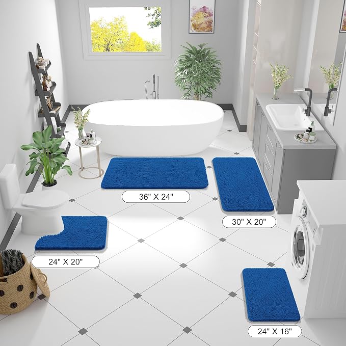 OLANLY Bathroom Rugs 30x20, Extra Soft Absorbent Chenille Bath Rugs, Rubber - Image 3