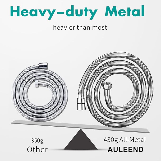 AULEEND，118 inch，encrypted shower hose 304 stainless steel metal - Image 4