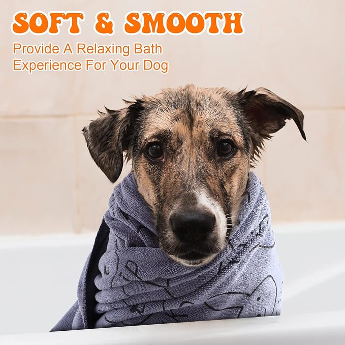 Peryiter 8 Pcs Dog Drying Towels Bulk 55'' x 28'' Pet Grooming Absorbent - Image 5
