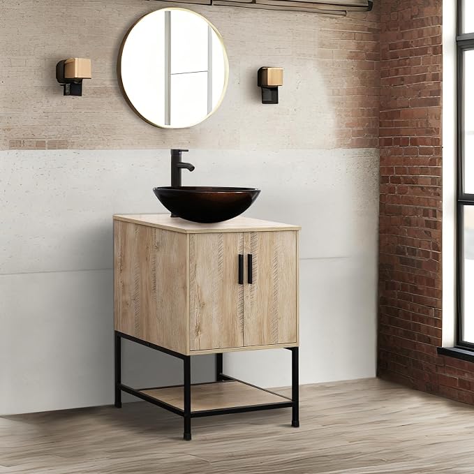 UEV 24" Bathroom Vanity, Oak Color Bathroom Vanity Set - Image 3