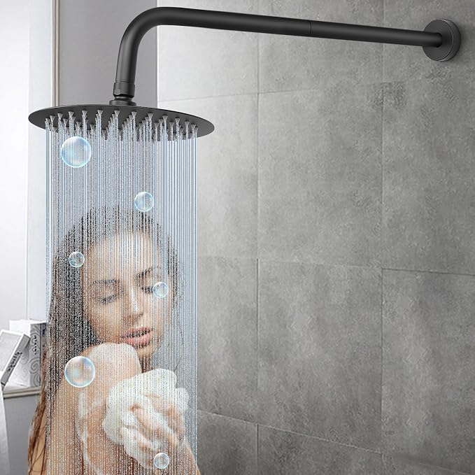 HarJue Shower Arm with Flange and Teflon Tape, Wall Mounted Shower Pipe 304 - Image 5
