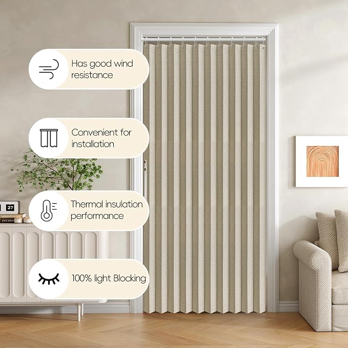 100% Blackout Fabric Folding Door Curtain - Image 8