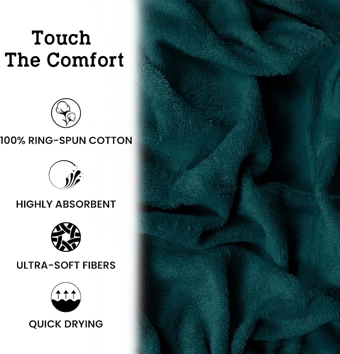 Casa Lino Teal Bath Towels Set of 4 - Image 6