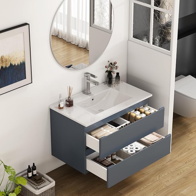 32" Wall Mounted Bathroom Vanity - Image 5