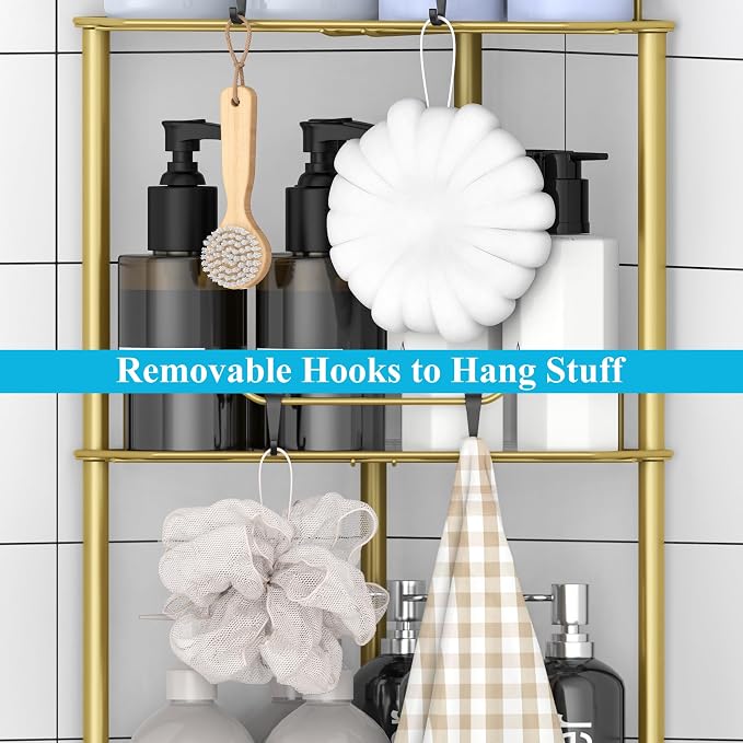 5 Tier Floor Standing Corner Shower Caddy Organizer Shelf - Image 6