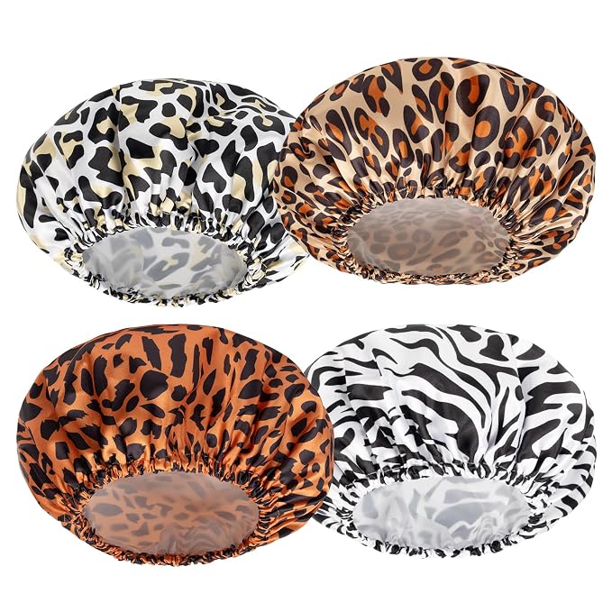 AmazerBath Shower Cap, Double Layers Hair Cap by AmazerBath