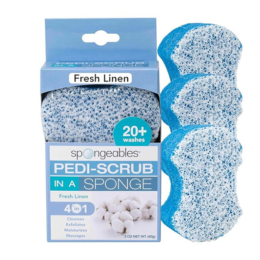 Spongeables Pedi-Scrub Foot Buffer, The Soap is in the Sponge, Contains Tea by Spongeables