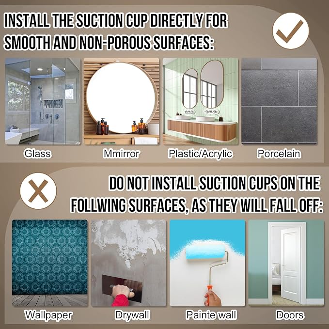 Suction Cup Hook for Shower, 16 Pack Wall Mount Towel Holder, Removable Towel - Image 5