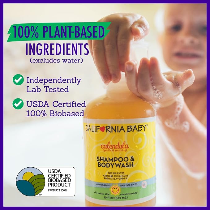 California Baby Calendula Baby Shampoo + Baby Wash | 100% Plant-Based | - Image 6