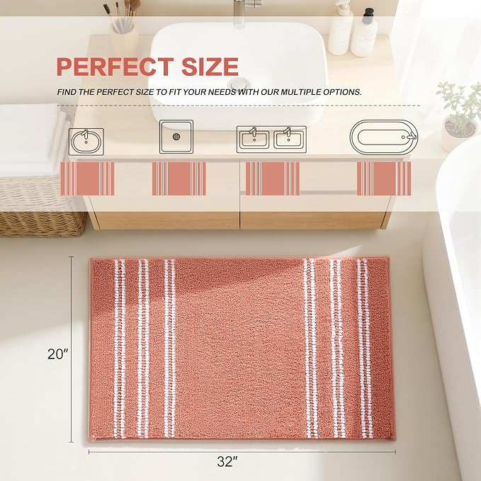 Kmson Bathroom Rugs Mat, Non-Slip Fluffy Thick Water Absorbent Microfiber Mat - Image 2