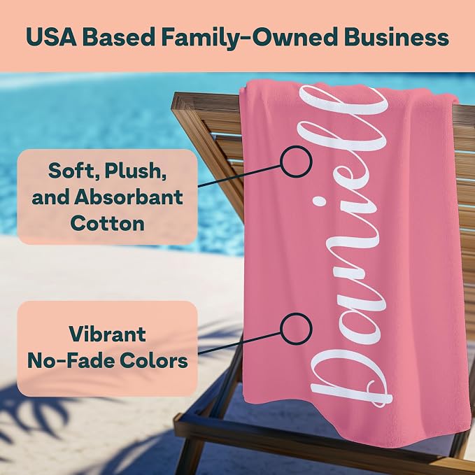 Ships Next Day - Personalized Beach Towel - Image 3