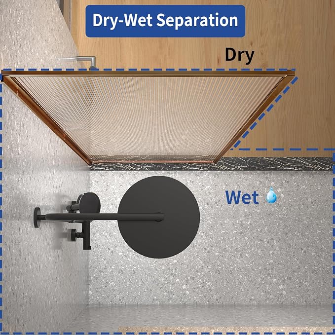 Dimaris Shower Door 34" X 78" Tempered Fluted Glass Framed Shower Screen Door - Image 5