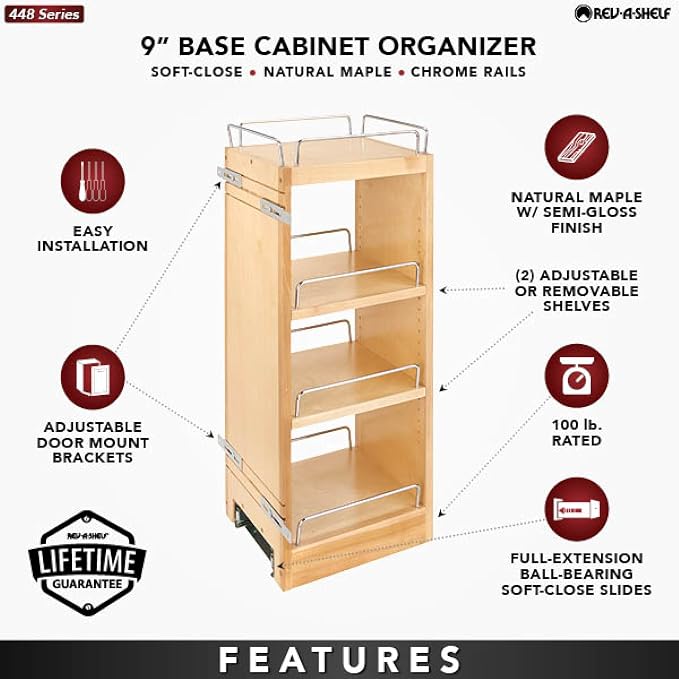 Rev-A-Shelf 9" Pull Out Shelf Organizer - Image 4