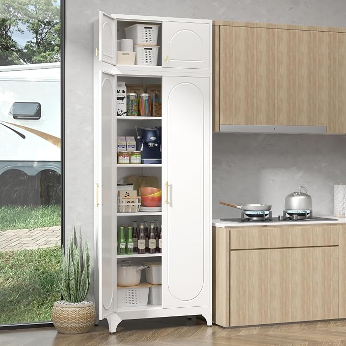 90" Metal Kitchen Pantry Cabinet, Freestanding Kitchen Storage Cabinet by For30YearsWehavespecializedinsteelfurniture