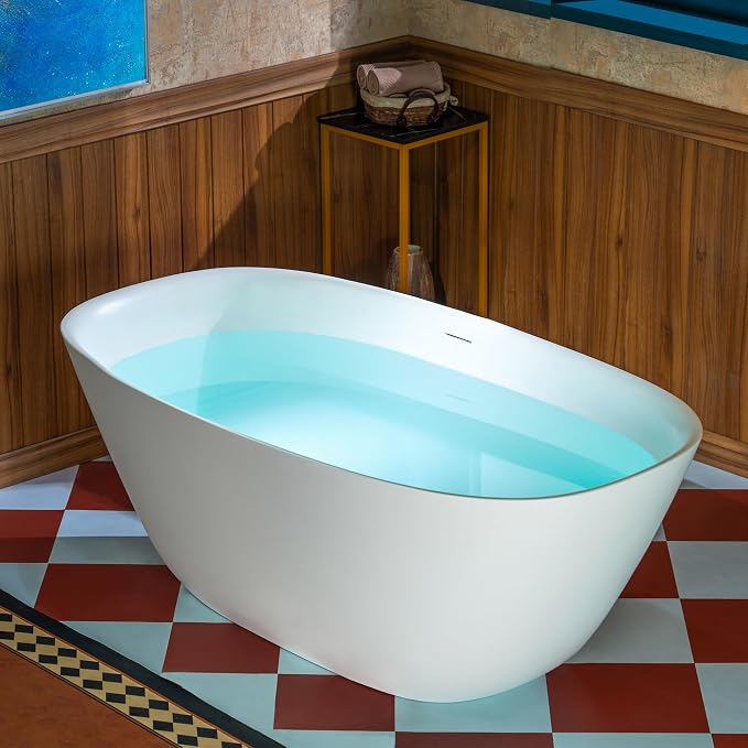WOODBRIDGE 59" L x 32-5/8" W Luxury Contemporary Solid Surface Stone Resin - Image 4