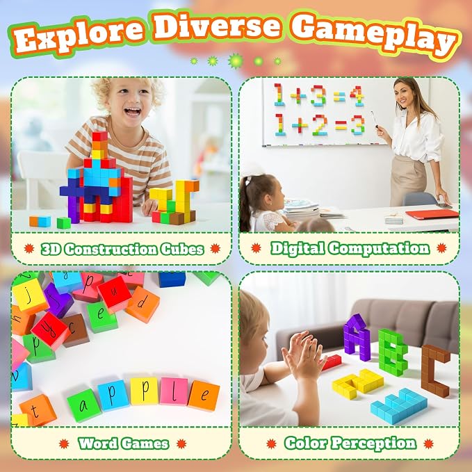116 PCS Magnetic Blocks Set, STEM Educational Preschool Sensory Toys - Image 6