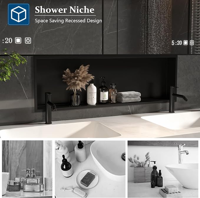 Neodrain Shower Niche, Insert Bathroom Storage Shower Shelf, Stainless Steel - Image 5