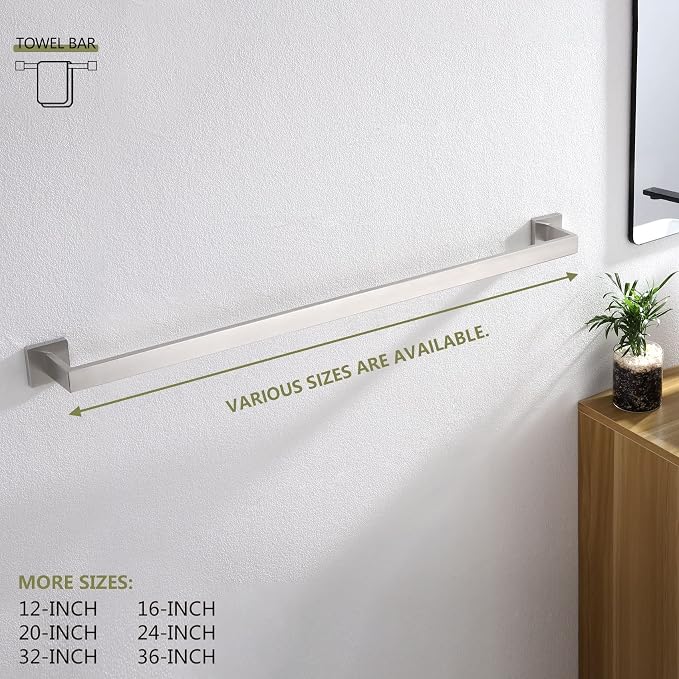 KOKOSIRI 36-Inch Single Towel Bar, Bathroom Kitchen Towel Holder, Wall Mounted - Image 5