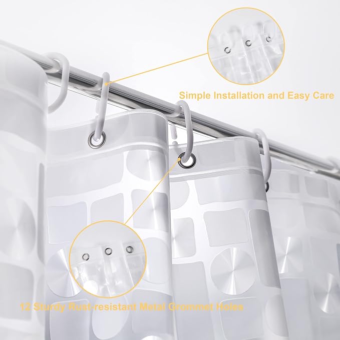 NTBAY EVA Semi-Transparent Clear Shower Curtain - Image 5