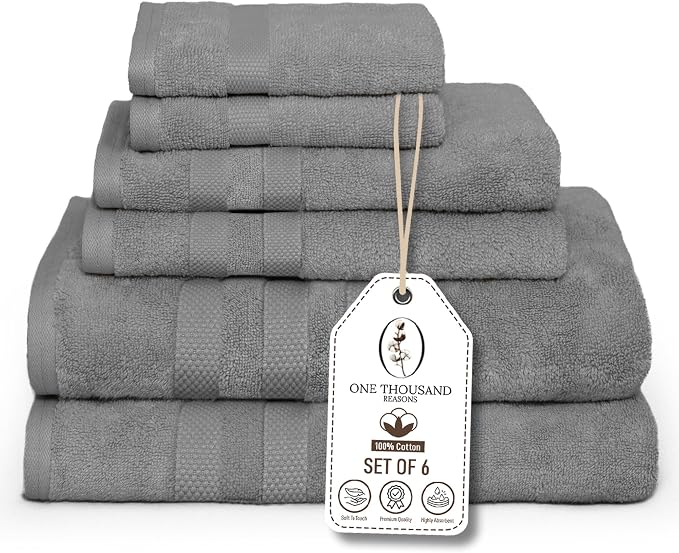 Premium Staple Cotton Bathroom Towel Set by ONETHOUSANDREASONS