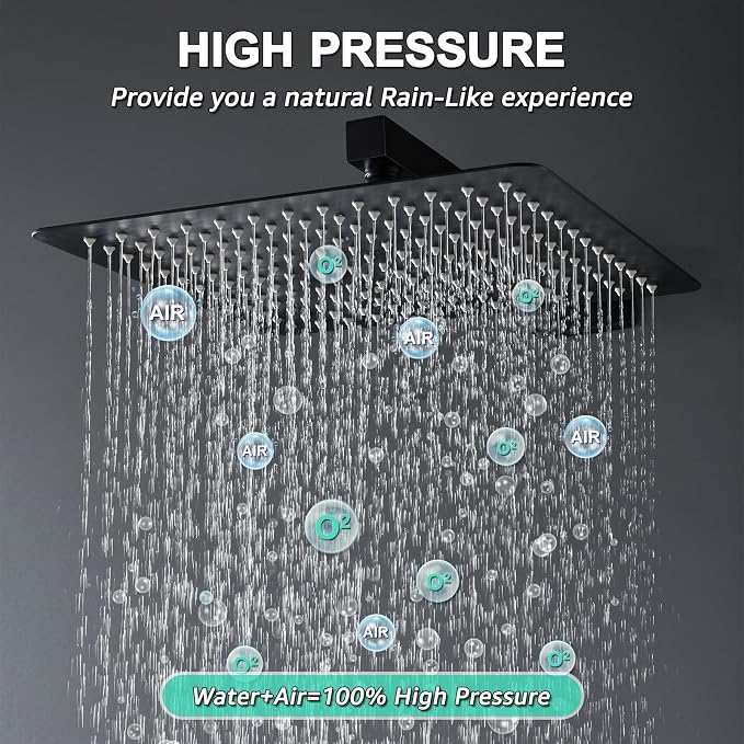 KOJOX 12 Inch Black Shower System - Image 2
