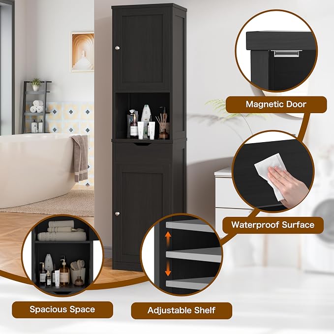 Walsunny Tall Bathroom Storage Cabinet - Image 4