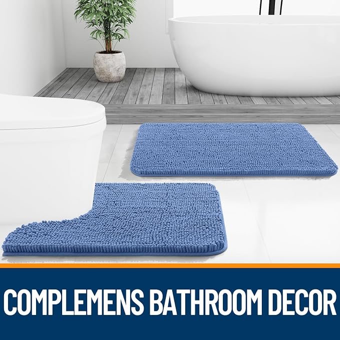 OLANLY Bathroom Rugs 36x24, Extra Soft Absorbent Chenille Bath Rugs, Rubber - Image 8