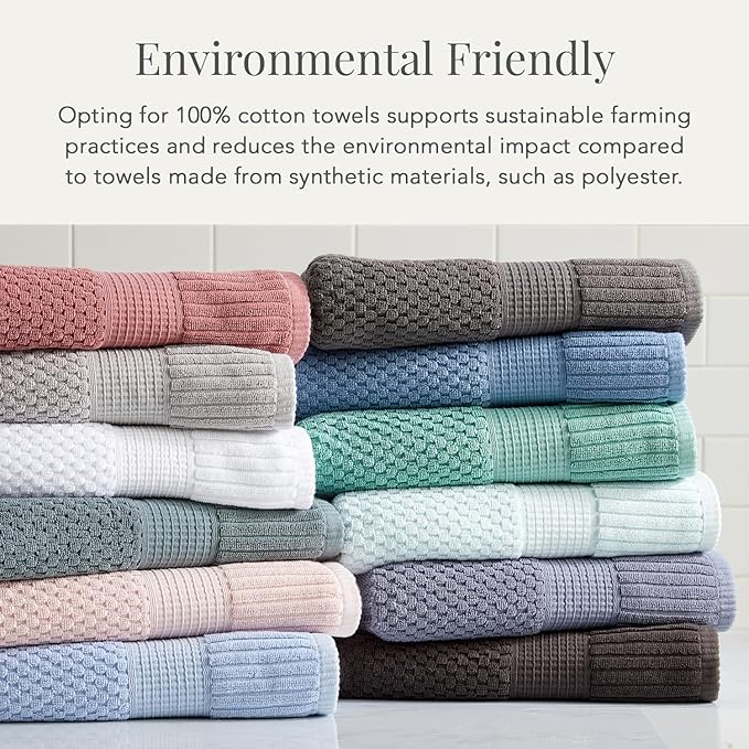 NY Loft 100% Cotton 6 Piece Bath Towel Set | Grey Towels | Oeko-TEX® Standard - Image 6