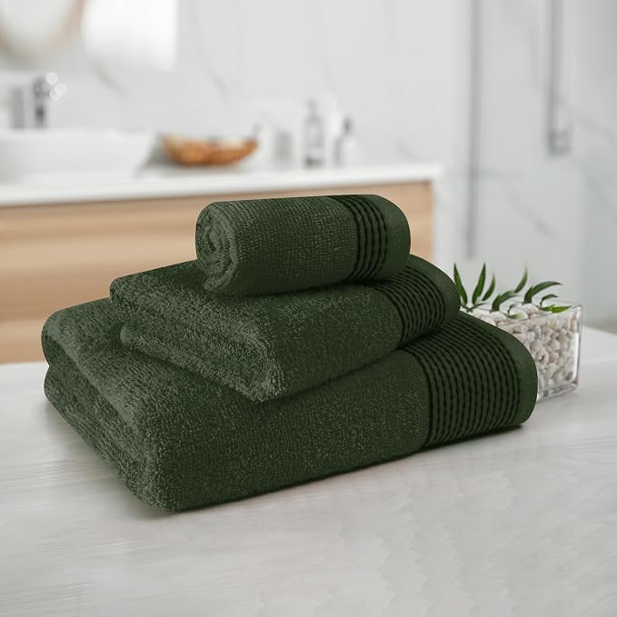 Belizzi Home Ultra Soft 3 Pack Cotton Towel Set, Contains a Bath Towel 28x55 - Image 2