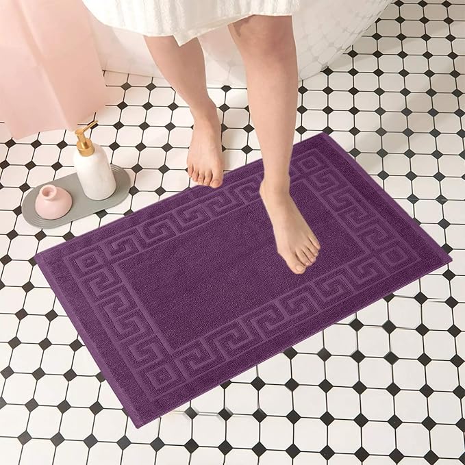 DAN RIVER Greek Cotton Bath Mats Set of 2 – Not a Bathroom Rug, Ultra Soft - Image 2