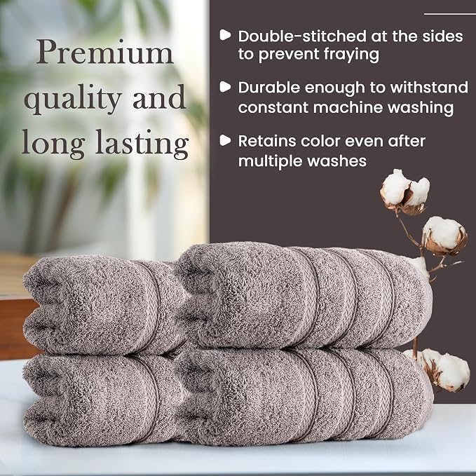 HALLEY Turkish 4 Pack Premium Hand Towels 650 GSM Highly Absorbent Super Soft - Image 7