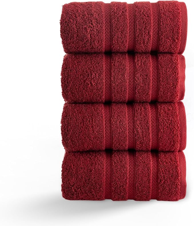 HALLEY Turkish 4 Pack Premium Hand Towels 650 GSM Highly Absorbent Super Soft by HALLEY-TurkishCottonTowels
