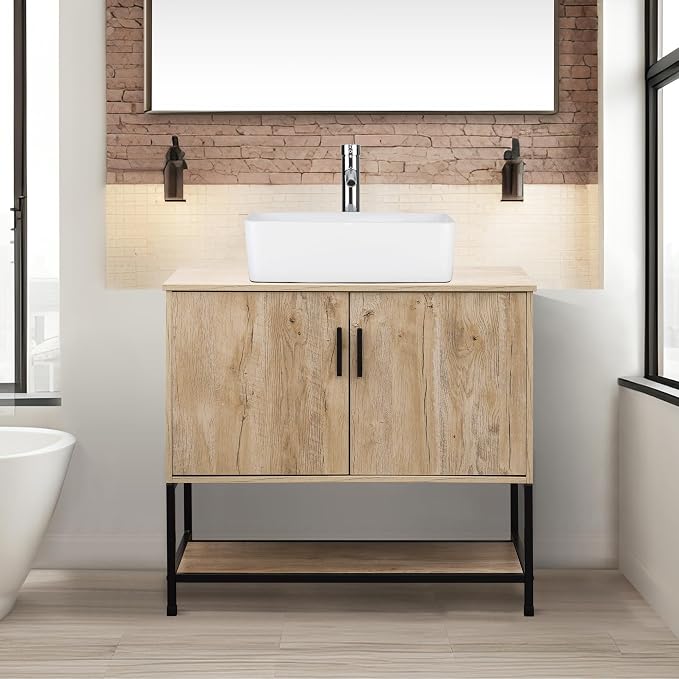 UEV Rustic Oak 36" Bathroom Vanity by YourHomeExcellentVendor