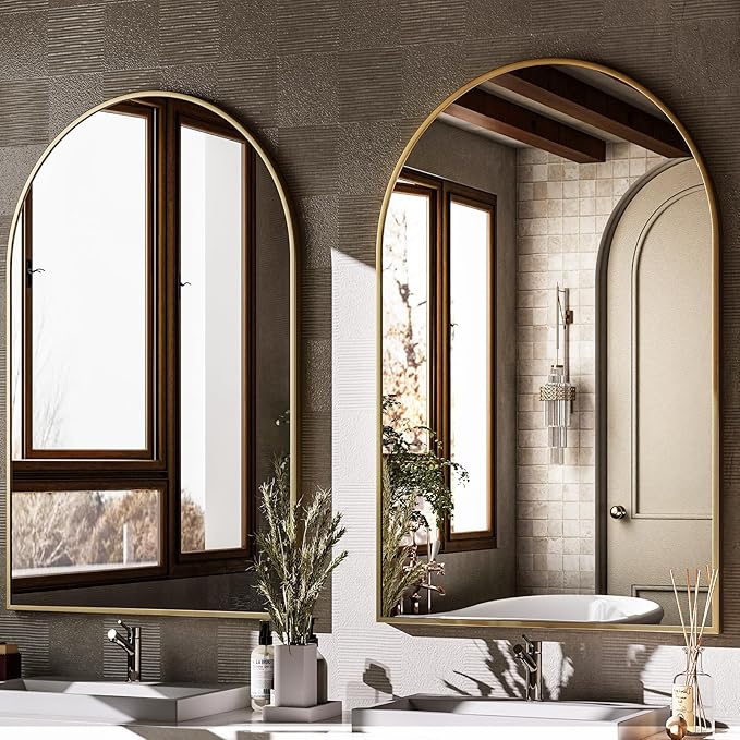 HARRITPURE Arched Wall Mirror – 24"x36" Arch Bathroom Mirror, Living Room Home - Image 5