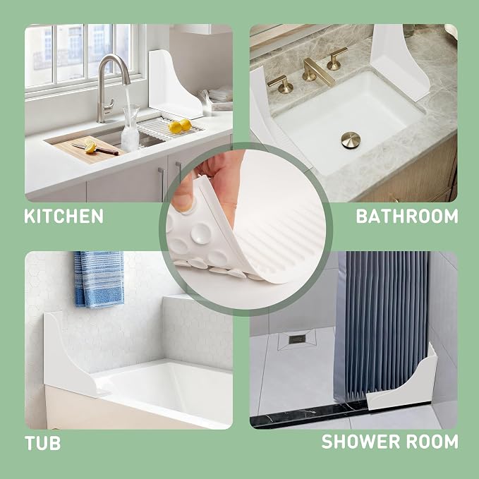 No-Adhesive 2-Pack All-Silicone Shower Splash Guard - Image 5