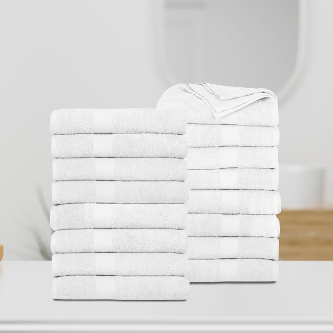 Ample Decor Bath Towels Pack of 16 600 GSM 100% Cotton, Absorbent Soft Premium - Image 2