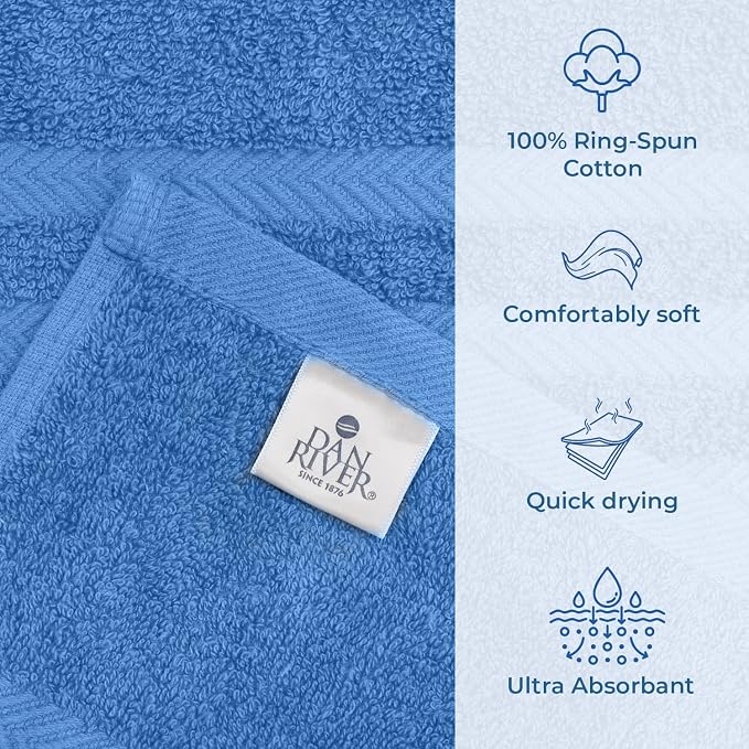 DAN RIVER 2 Pack Luxury Bath Sheets 35x70, 600 GSM, Soft & Quick Dry 100% Ring - Image 3