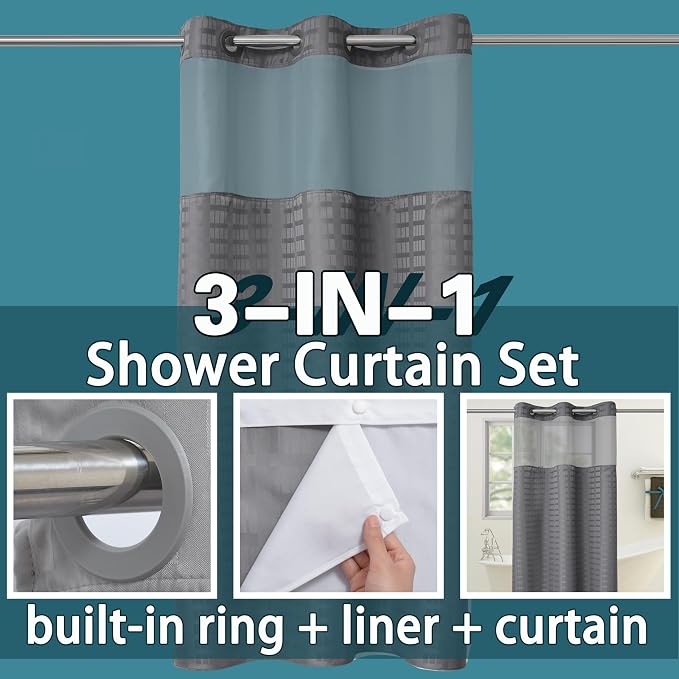 Conbo Mio Stall No Hook Shower Curtain - Image 3