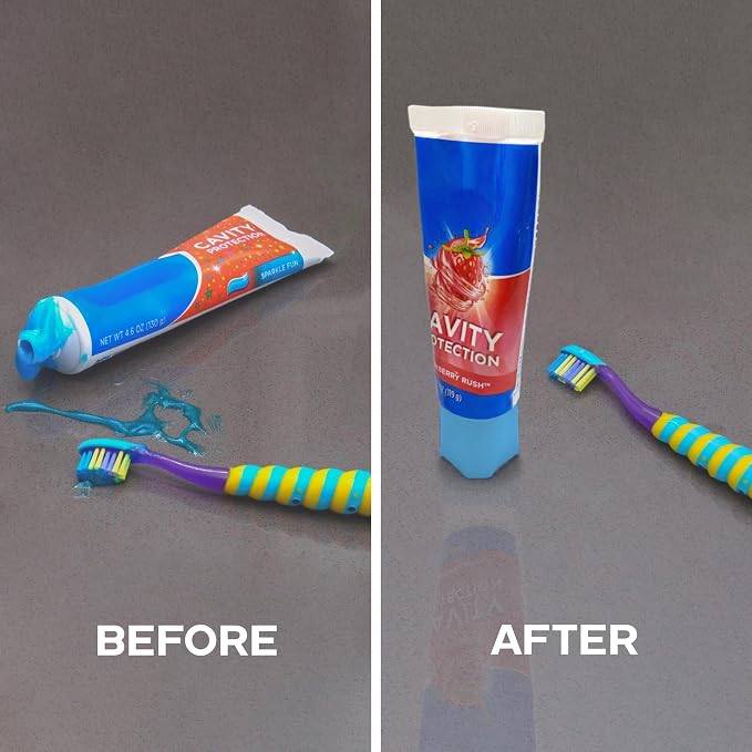 Chrome Cherry SqueezMe Self-Closing Toothpaste Caps, Silicone Lid - Image 5
