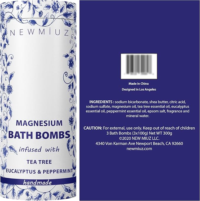 Magnesium Bubble Bath Bombs Long Lasting Foaming Sore Muscles Recovery Tea Tree - Image 8