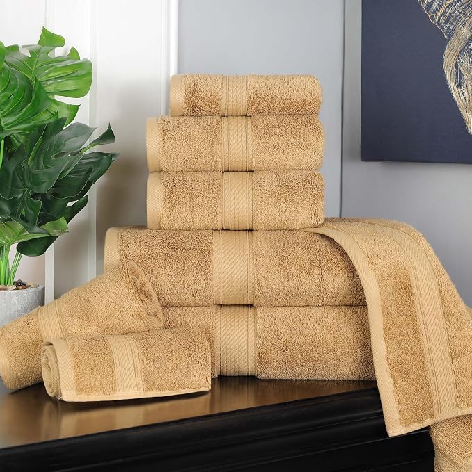 Superior Egyptian Cotton Pile 8 Piece Towel Set, Includes 2 Bath, 2 Hand - Image 10