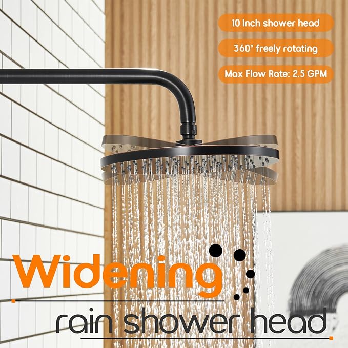 Bathroom Shower System Included Pressure Balancing Shower Mixer Valve, - Image 6