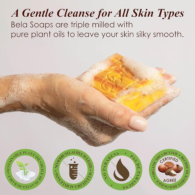 BELA Frankincense and Myrrh Soap 3.3 OZ Pack of 6, French Triple Milled Bar Soap - Image 3