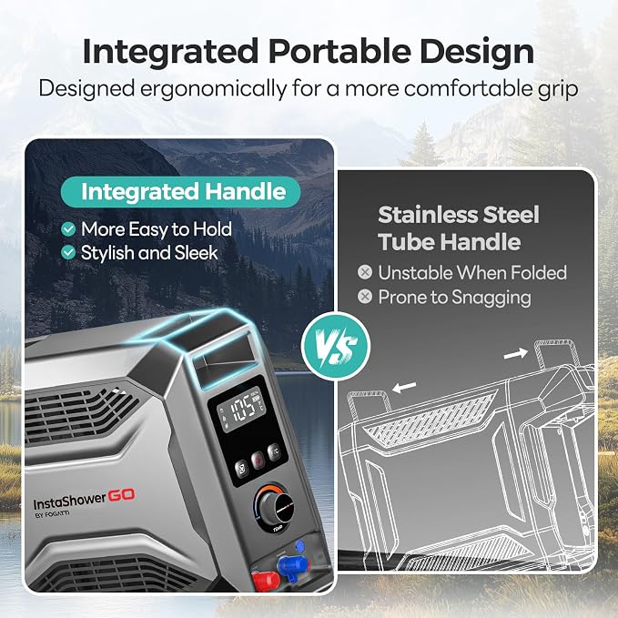 FOGATTI InstaShower GO Pro, Portable Propane Tankless Water Heater 22, 000 BTU - Image 7