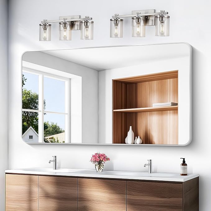 BONEWEI Silver Bathroom Mirror, 60x36 inch Wall Mirror - Image 2