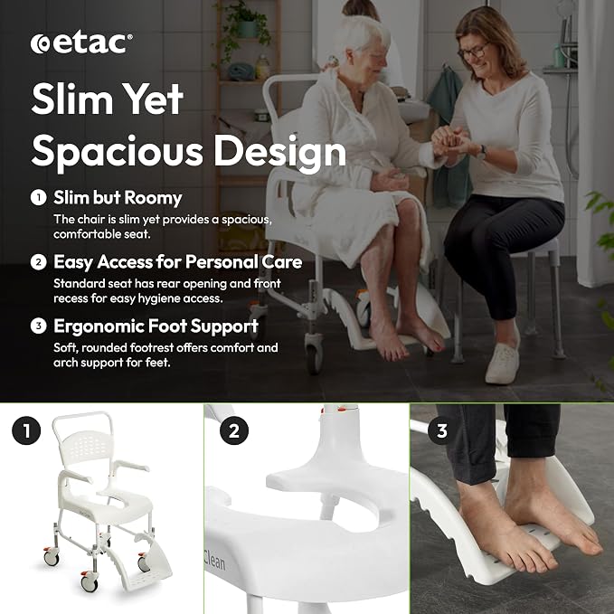 Etac Clean Rolling Shower Chair - Image 5