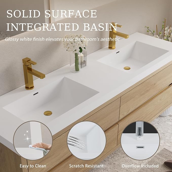 72" Wall-Mounted Bathroom Vanity - Image 4